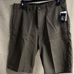 Volcom Men's Tan Flat Front Shorts
